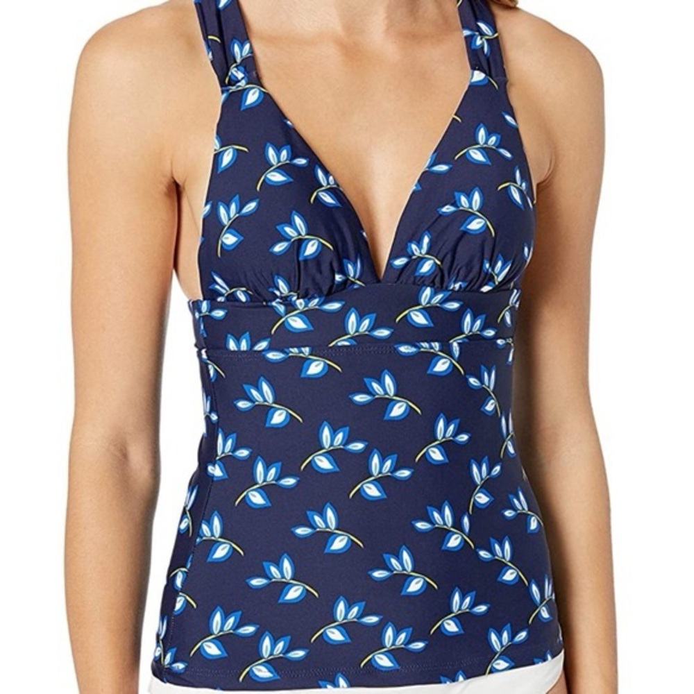 Anne Cole Women’s Marilyn Halter Leaf Toss Tankini Top Size 16W